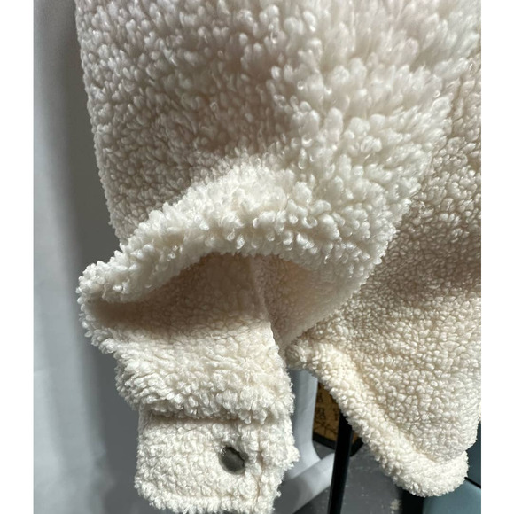 BLANK NYC Cream Sherpa Jacket Snap Front Size L‎ - Picture 4 of 7